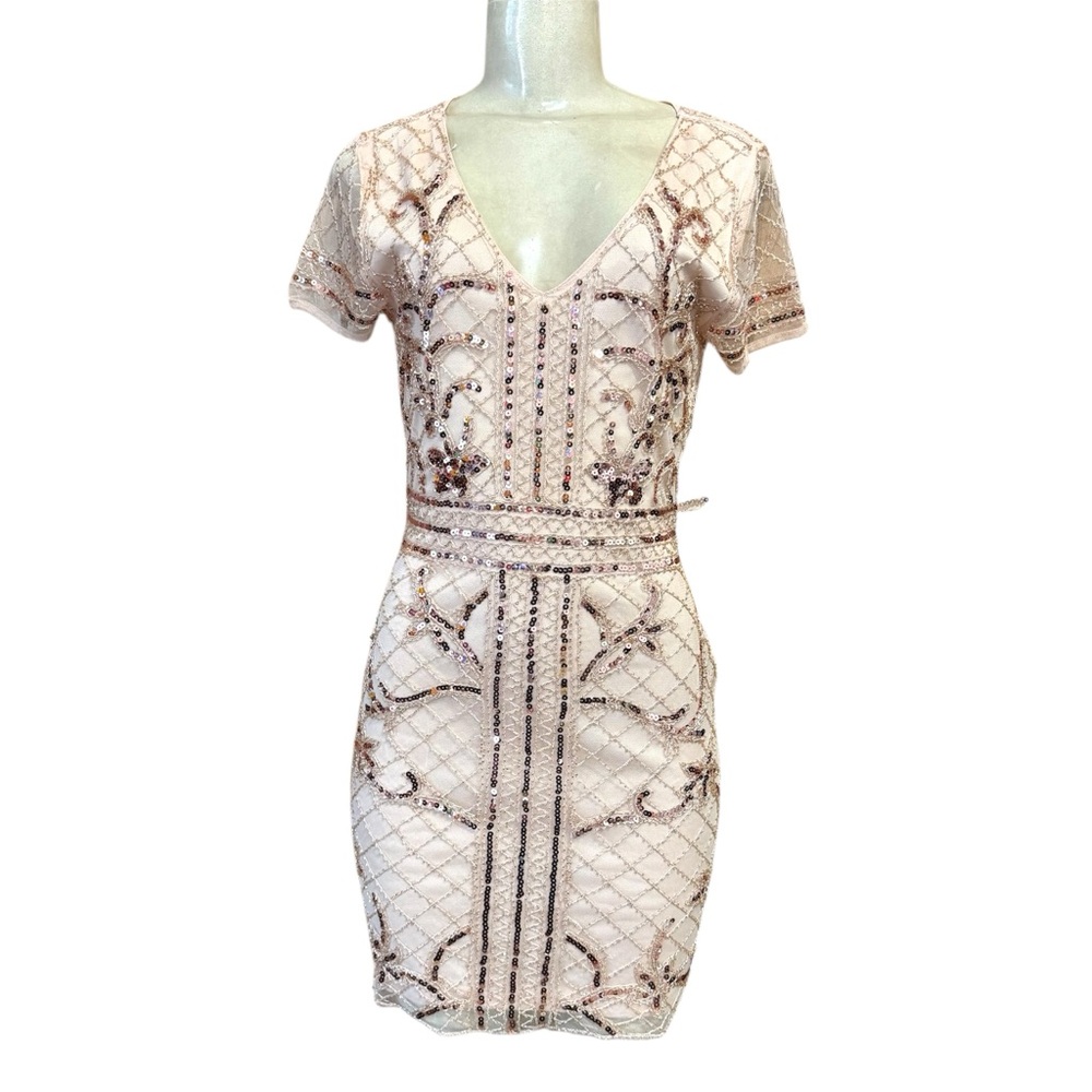 Verte  Rose Pink Embellished Dress Size S M L